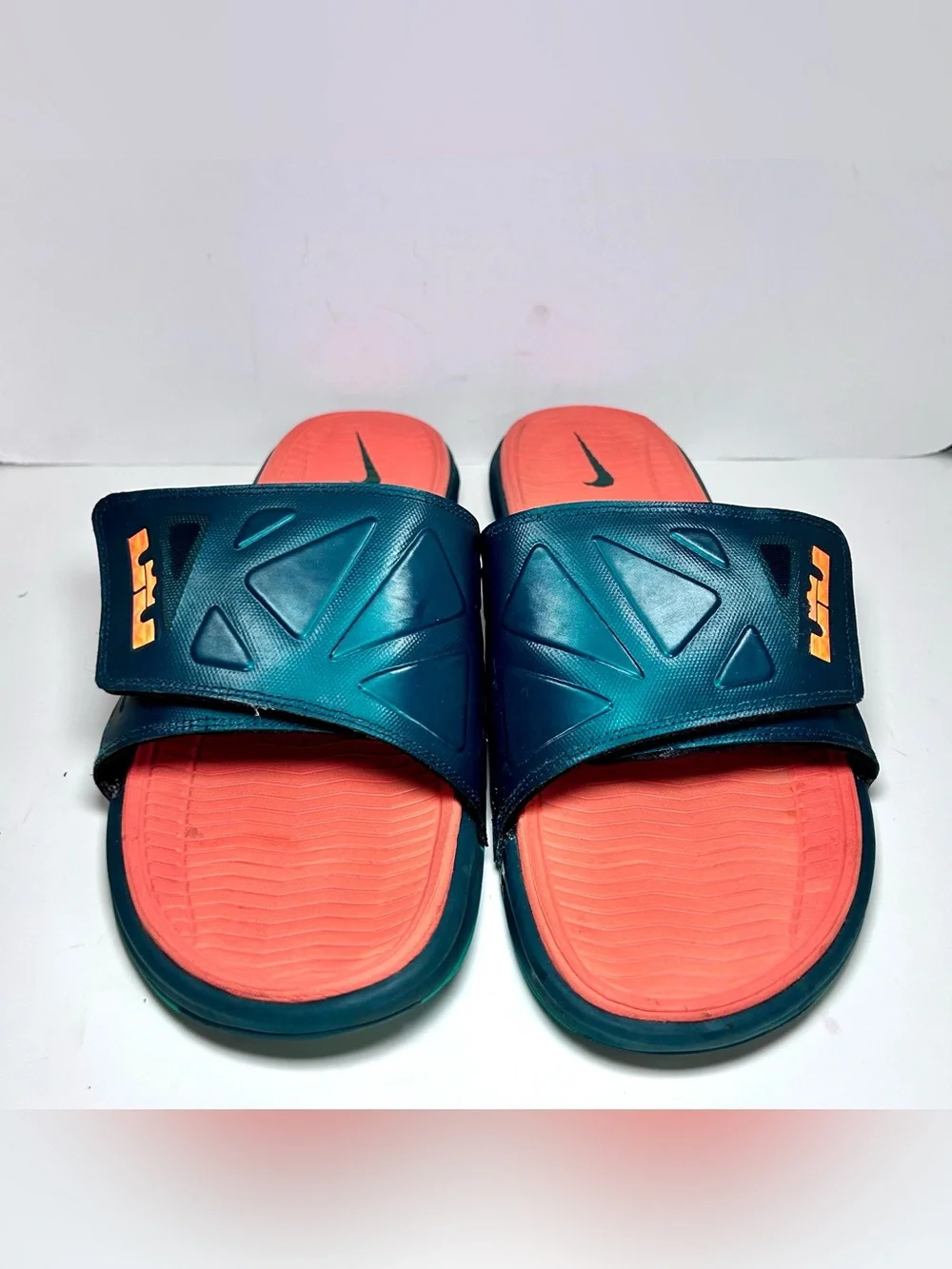 Nike Air Max Labron 2 Elite Slides Men’s 13 Dark Atomic Teal/Total Orange